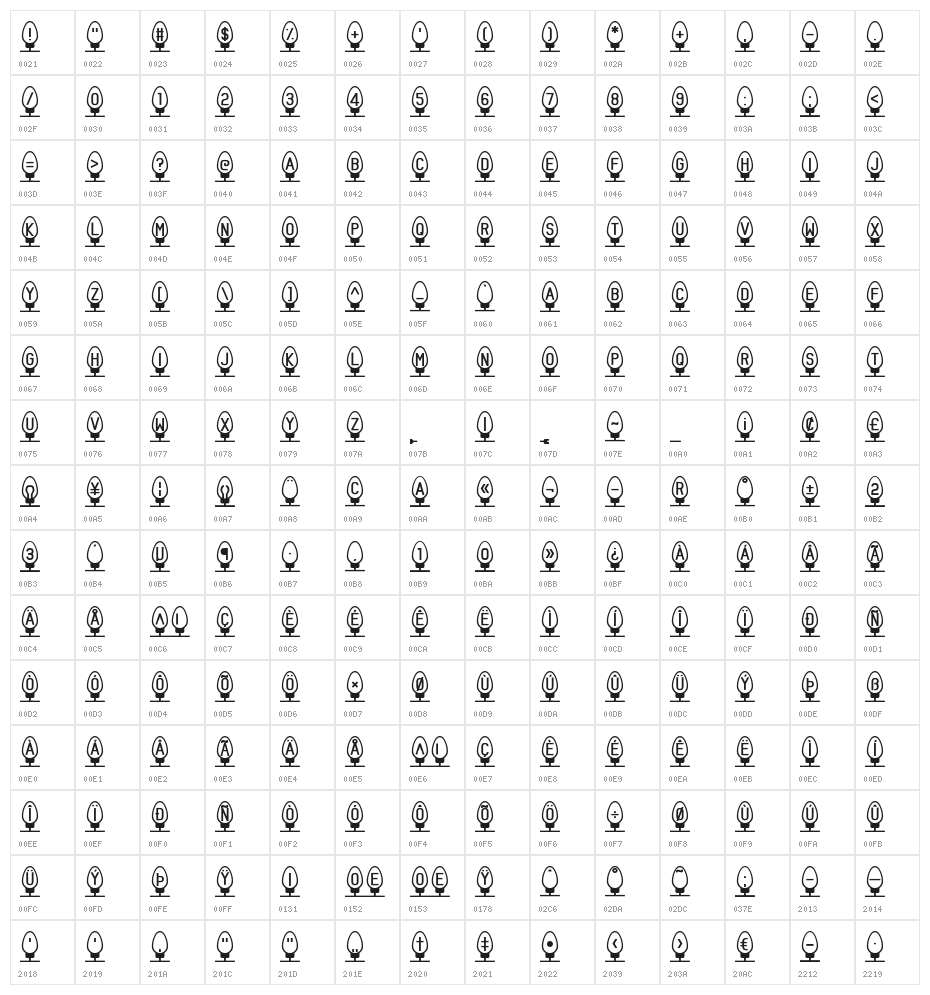 Xmas Fairy Lights Character Map
