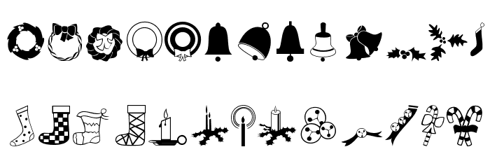 Xmas Font Dingbats Font LOWERCASE