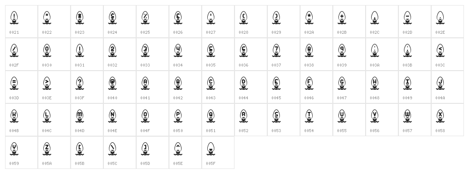 Xmas Lights BRK Character Map
