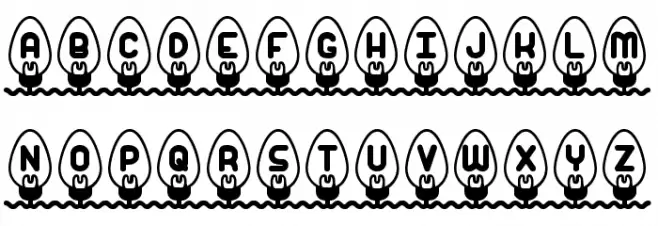 Xmas Lights BRK フォント 小文字