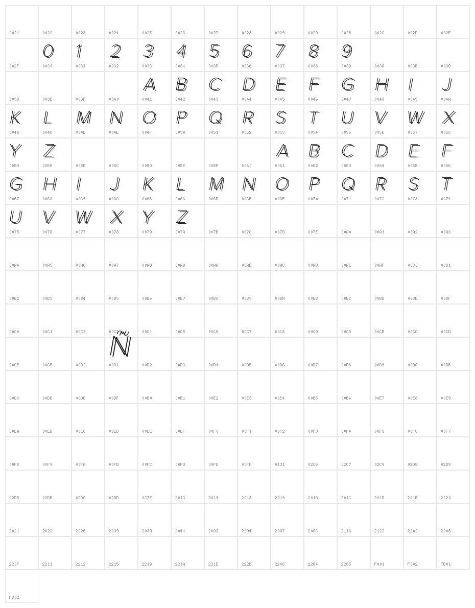Xmas Shopping Character Map