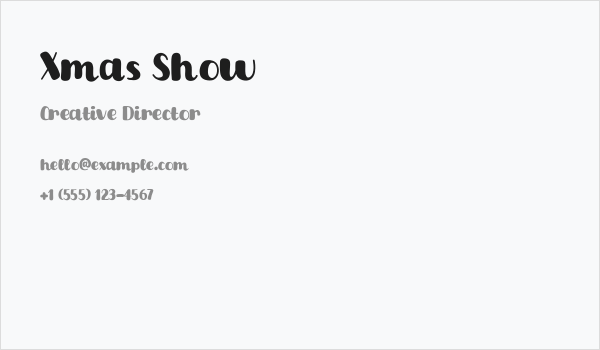 Xmas Show Business Card