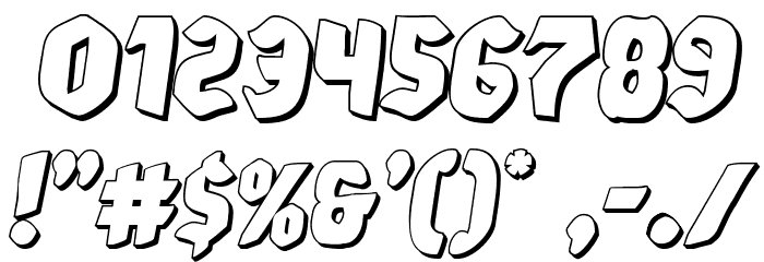 Xmas Xpress 3D Italic Font OTHER CHARS