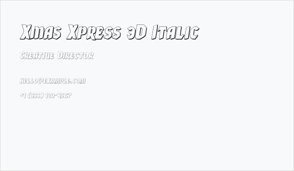 Xmas Xpress 3D Italic Business Card