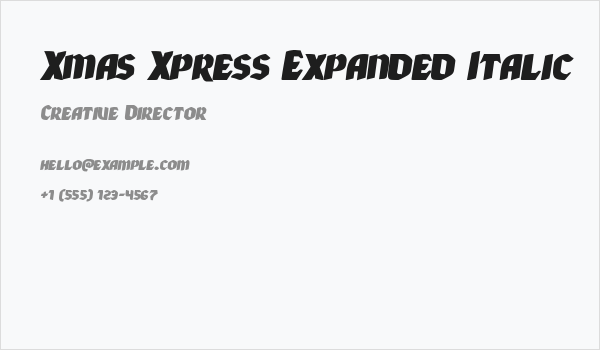 Xmas Xpress Expanded Italic Business Card