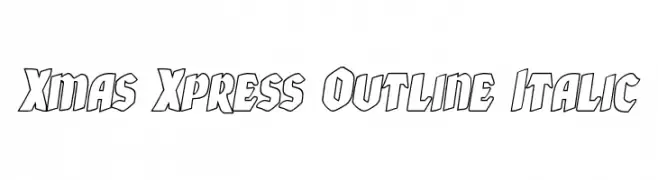 Xmas Xpress Outline Italic  Frei Schriftart Herunterladen
