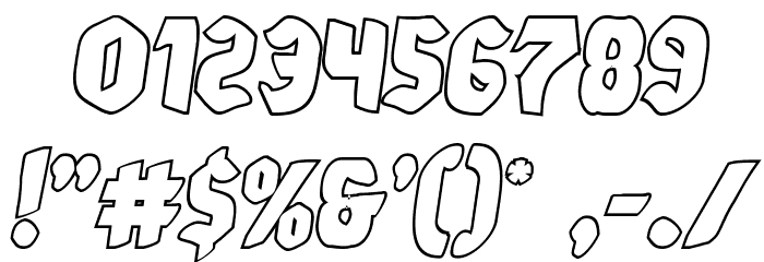 Xmas Xpress Outline Italic Font OTHER CHARS