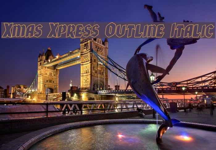 Xmas Xpress Outline Italic Font examples