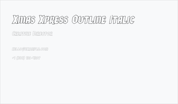 Xmas Xpress Outline Italic Business Card