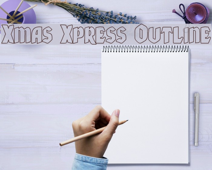 Xmas Xpress Outline Font examples