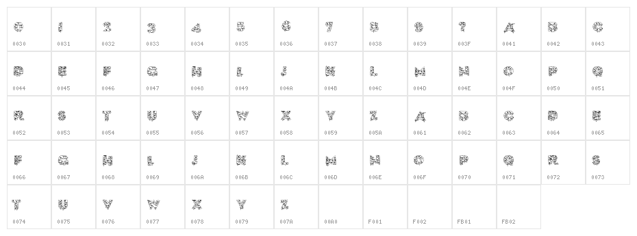 XmasLite Character Map