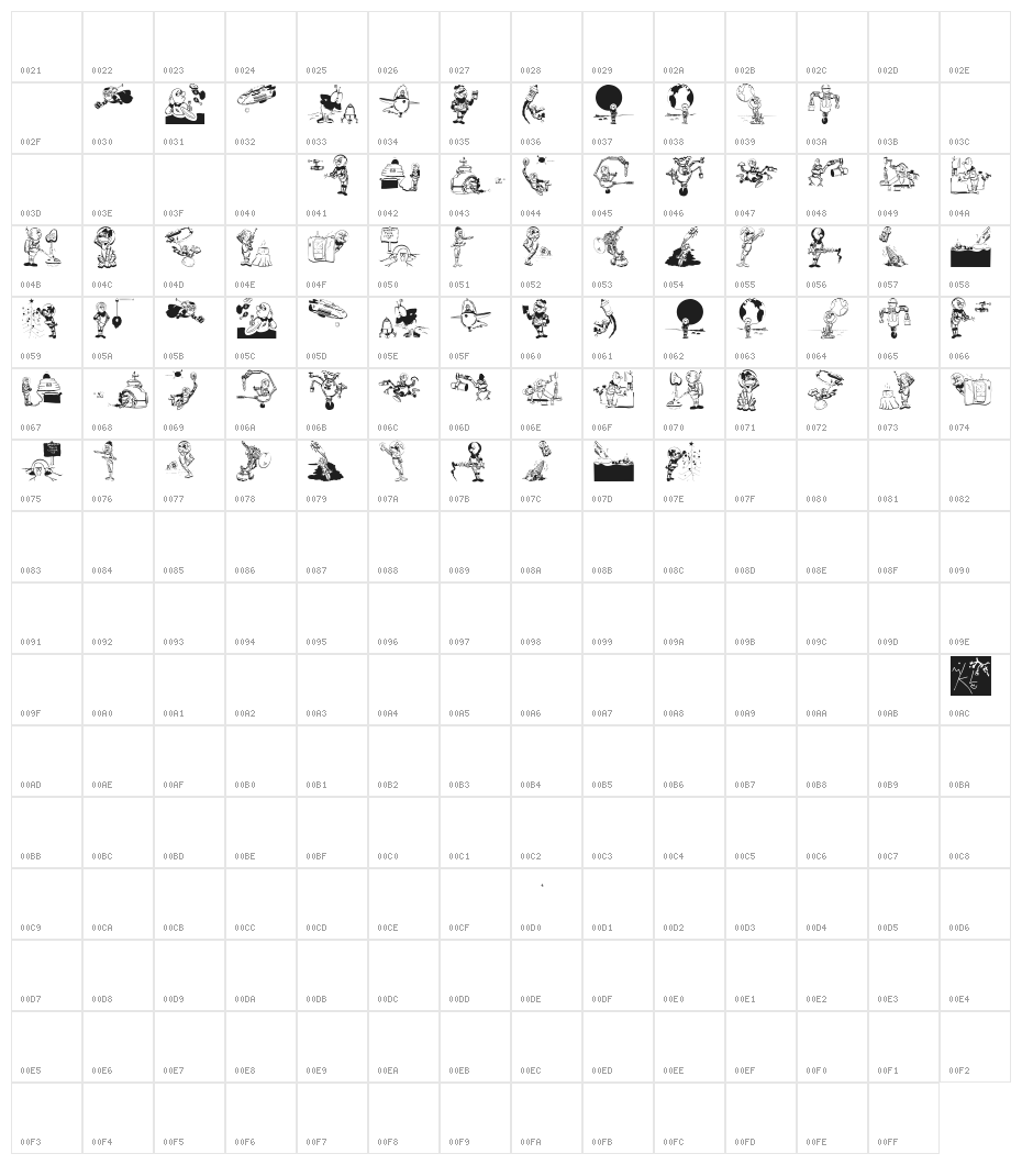 XmasOnMoon Character Map