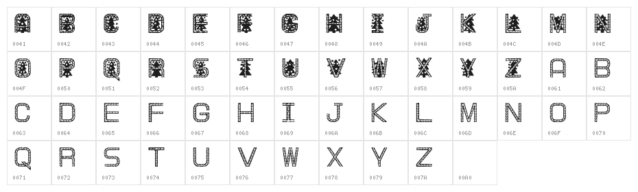 XmasTree Character Map