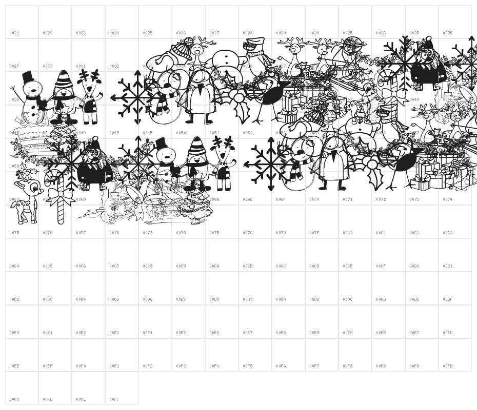 xmas cartoon Character Map