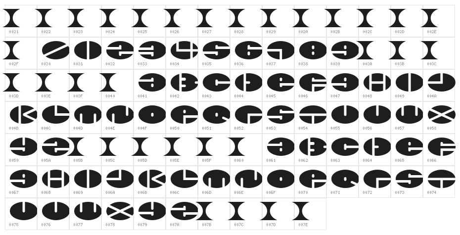 xminus Character Map