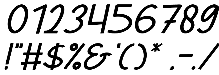 Xoana Rush Oblique フォント その他の文字