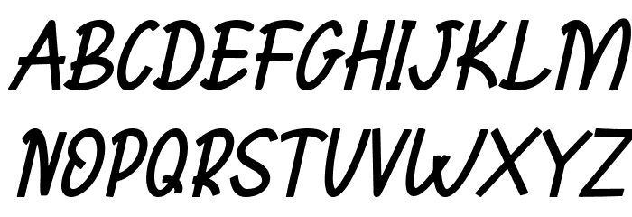 Xoana Rush Oblique フォント 大文字
