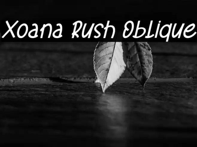 Xoana Rush Oblique Schriftart examples