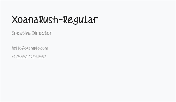 XoanaRush-Regular Business Card