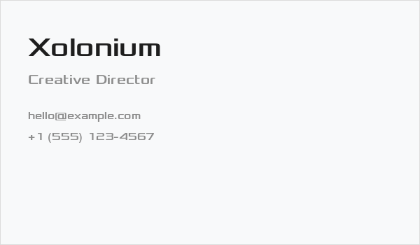 Xolonium Business Card