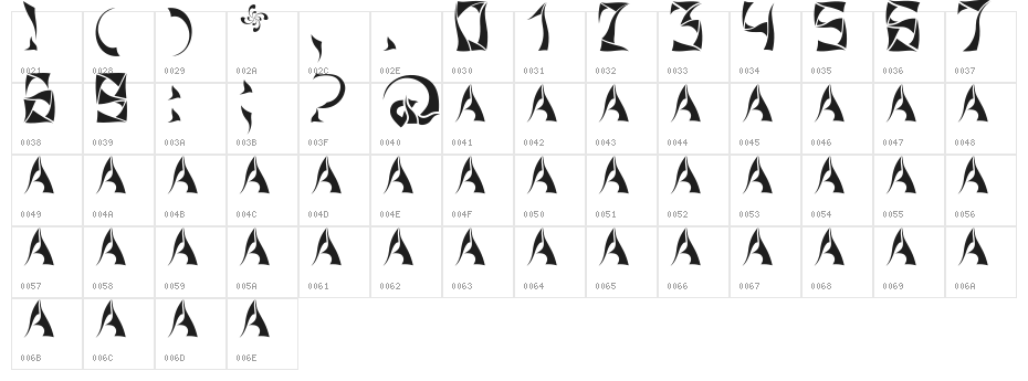 Xorx_windy Cyr Character Map
