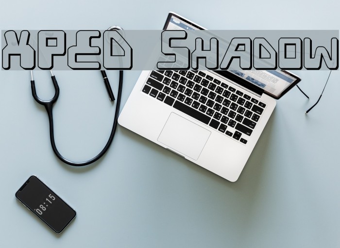 XPED Shadow Font examples