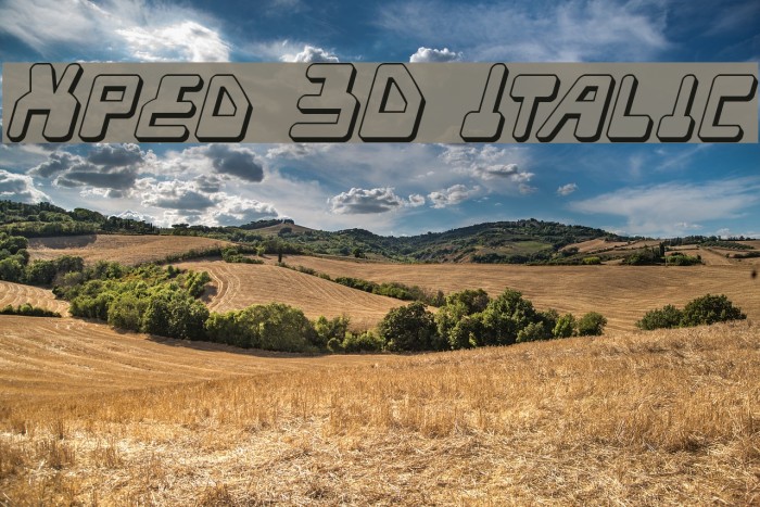 Xped 3D Italic Font examples