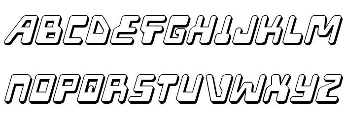 Xped 3D Italic Font LOWERCASE