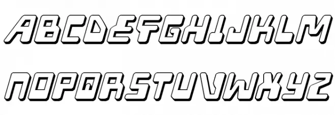 Xped 3D Italic फ़ॉन्ट लोअरकेस