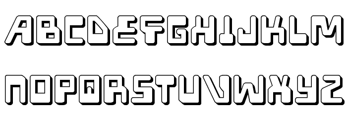 Xped 3D Font LOWERCASE