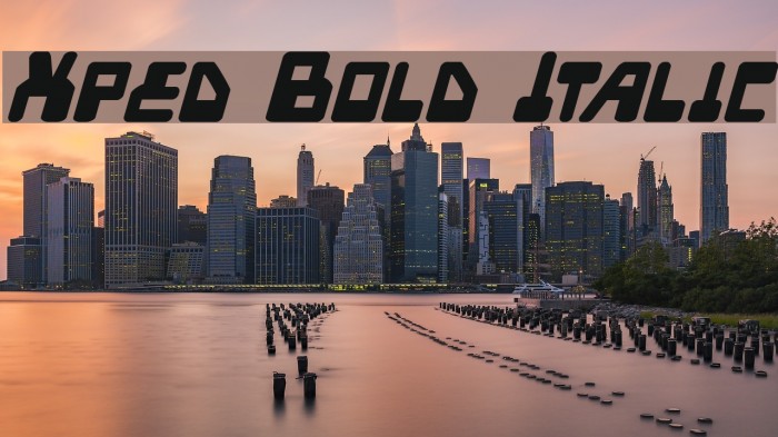 Xped Bold Italic Font examples