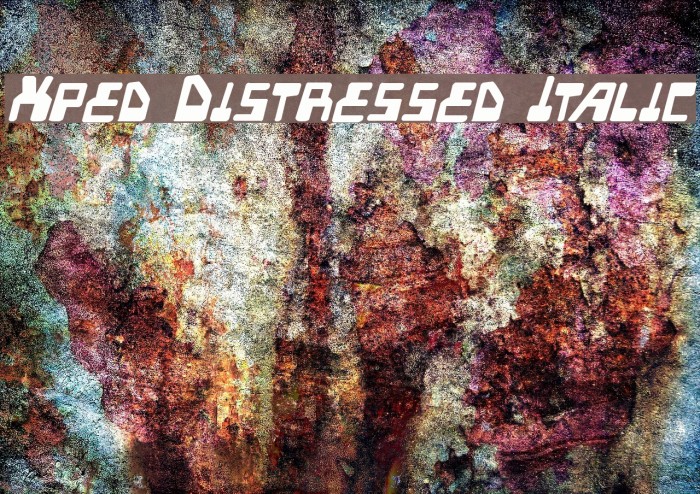 Xped Distressed Italic Font examples