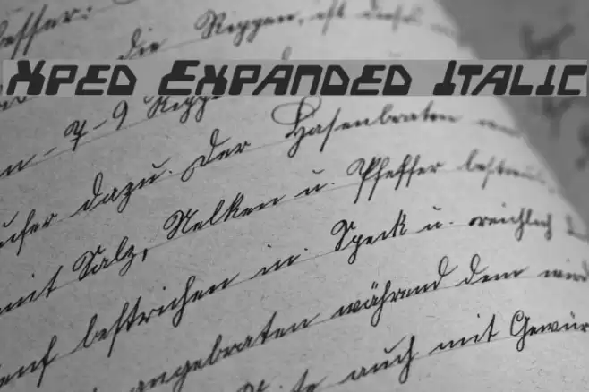 Xped Expanded Italic Font examples