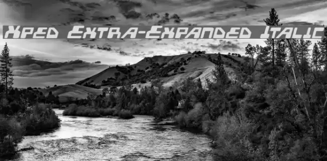 Xped Extra-Expanded Italic Font examples