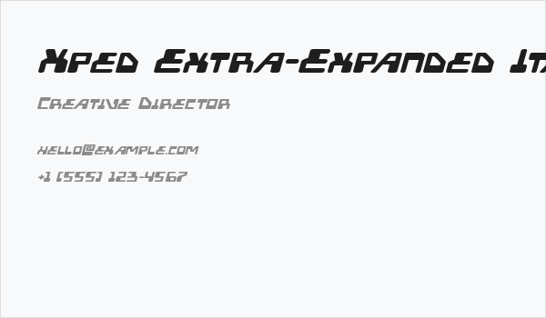 Xped Extra-Expanded Italic Business Card