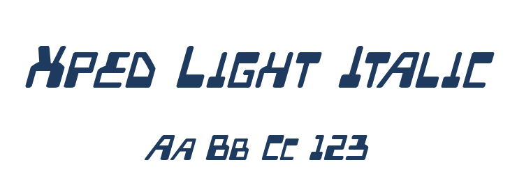 Xped Light Italic Font Preview