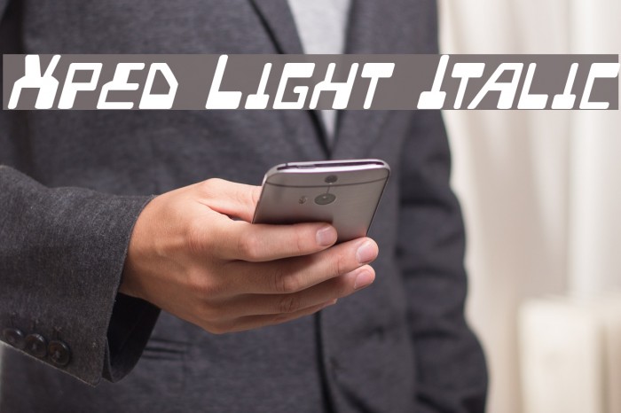 Xped Light Italic Font examples