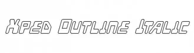 Xped Outline Italic  नि: शुल्क फ़ॉन्ट्स डाउनलोड