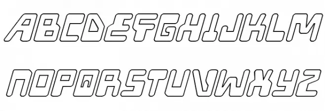 Xped Outline Italic 字体 大写