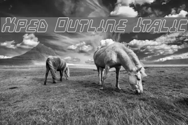 Xped Outline Italic Font examples