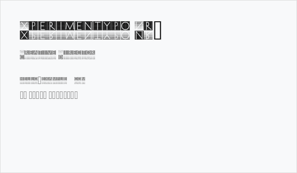 Xperimentypo Nr1 Business Card