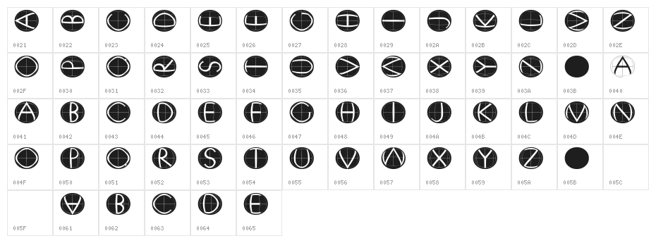 XperimentypoFourC RoundInvers Character Map