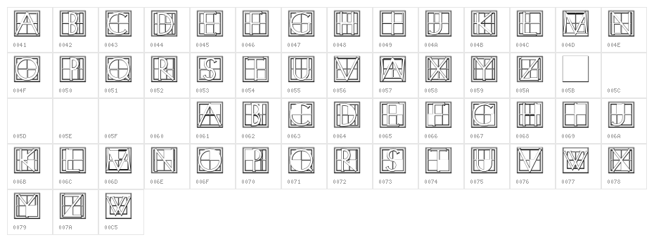 XperimentypoThree-B-Square Character Map