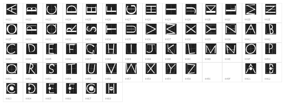 XperimentypoTwoCrazy Character Map