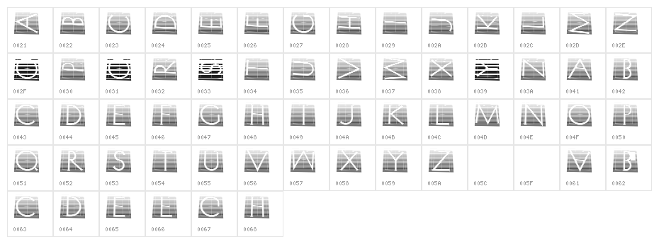 XperimentypoTwoStripes Character Map