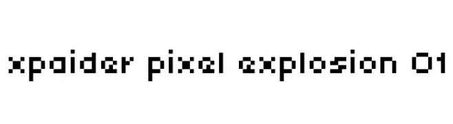 xpaider pixel explosion 01  フリーフォントのダウンロード