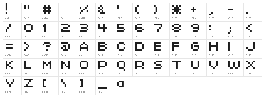 xpaider pixel explosion 01 Character Map