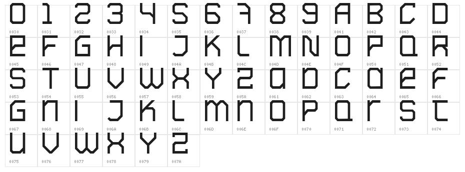 xpdr_tech 00 Character Map