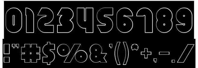 XTREME BIKE-Hollow Font OTHER CHARS