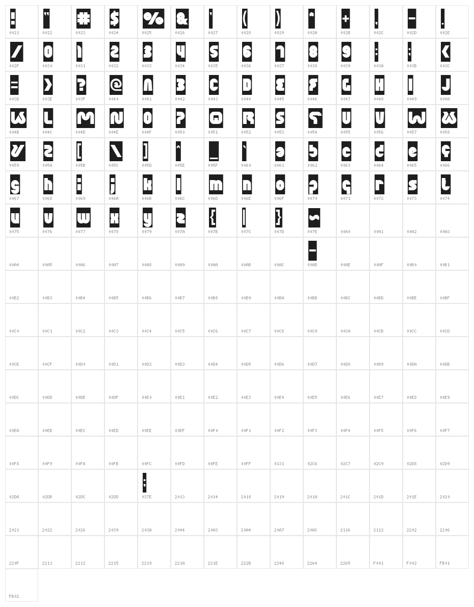 XTREME BIKE-Inverse Character Map